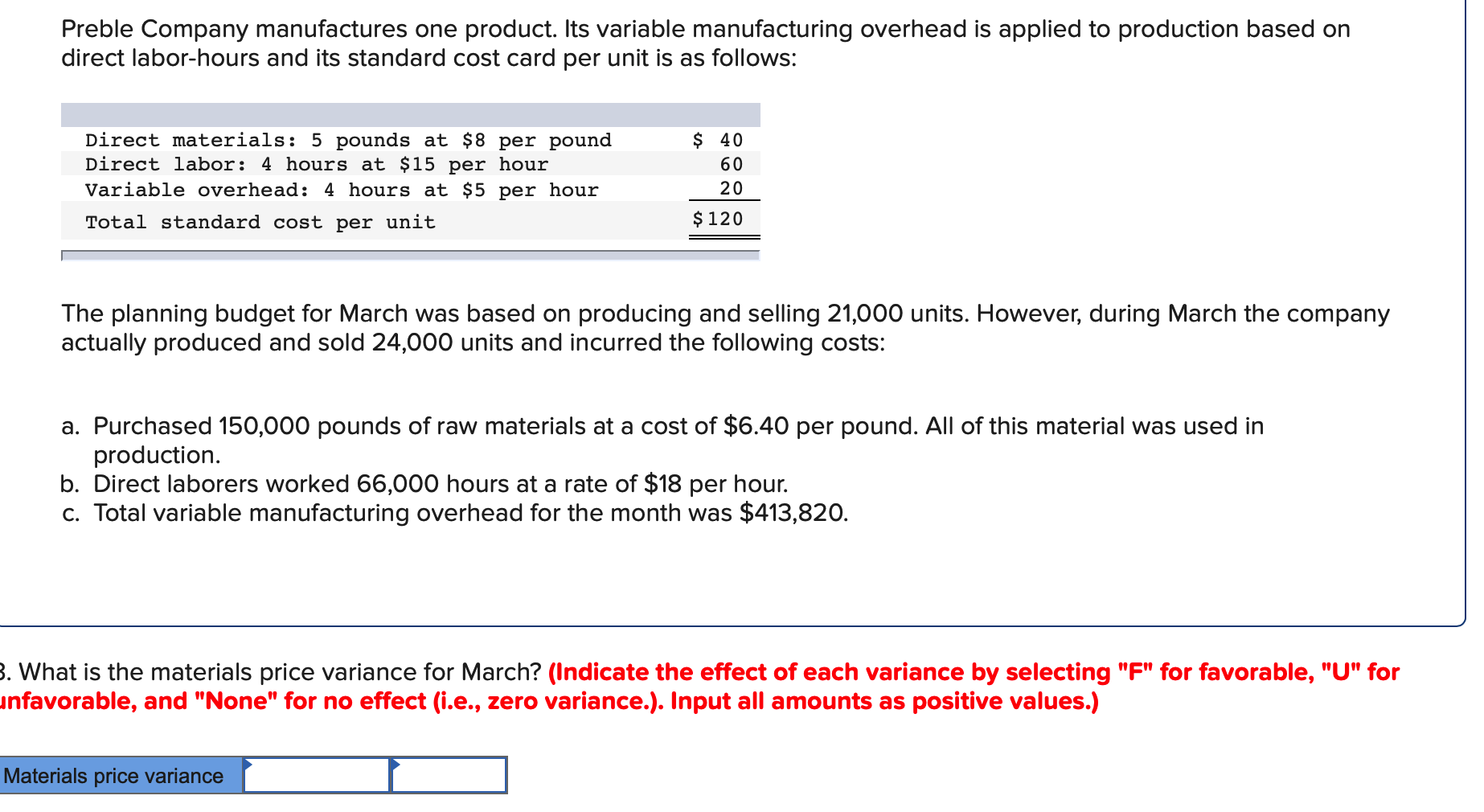 variable manufacturing overhead