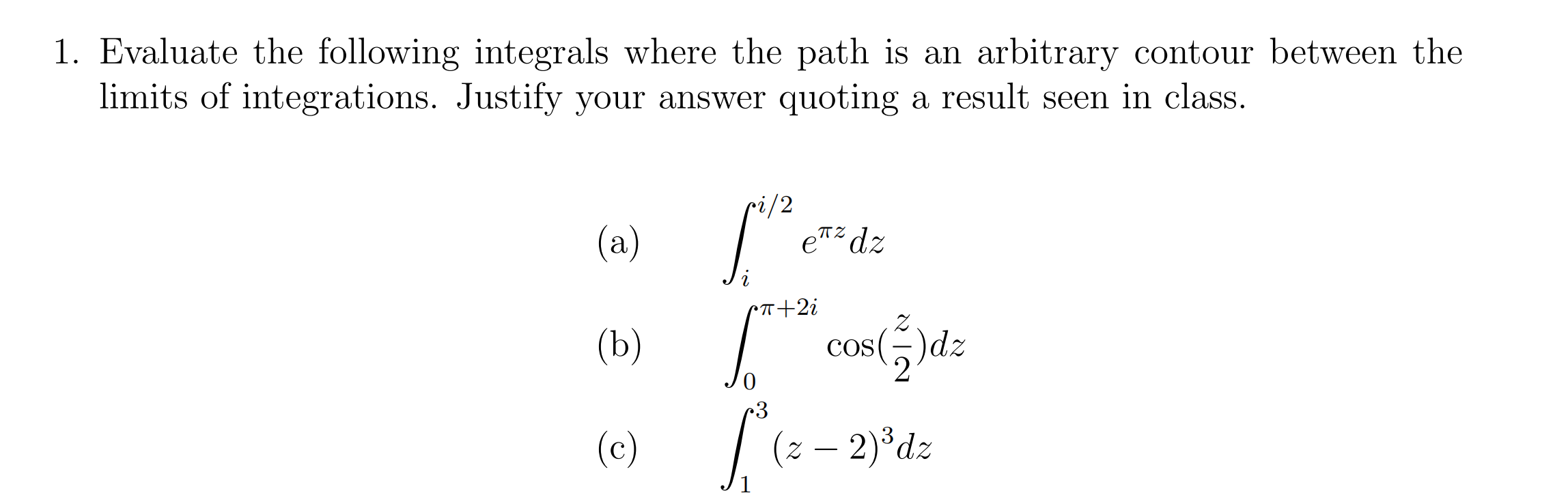 Solved 1. Evaluate The Following Integrals Where The Path Is | Chegg.com