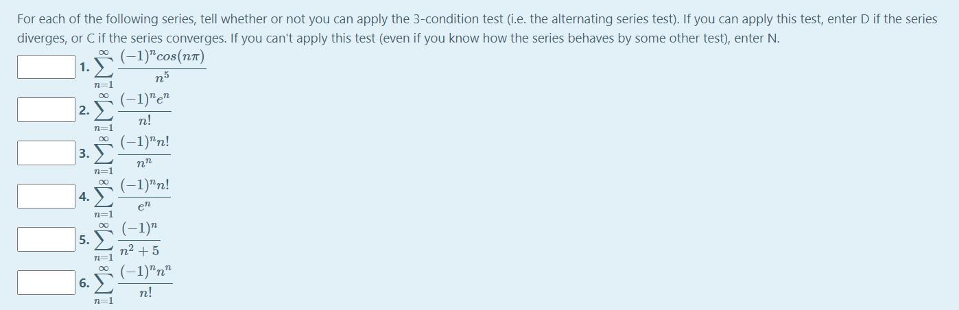 Solved For each of the following series, tell whether or not | Chegg.com