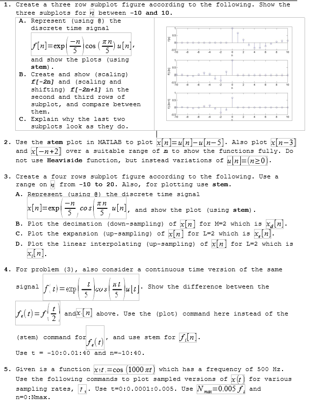 Solved 1. Create A Three Row Subplot Figure According To The | Chegg.com