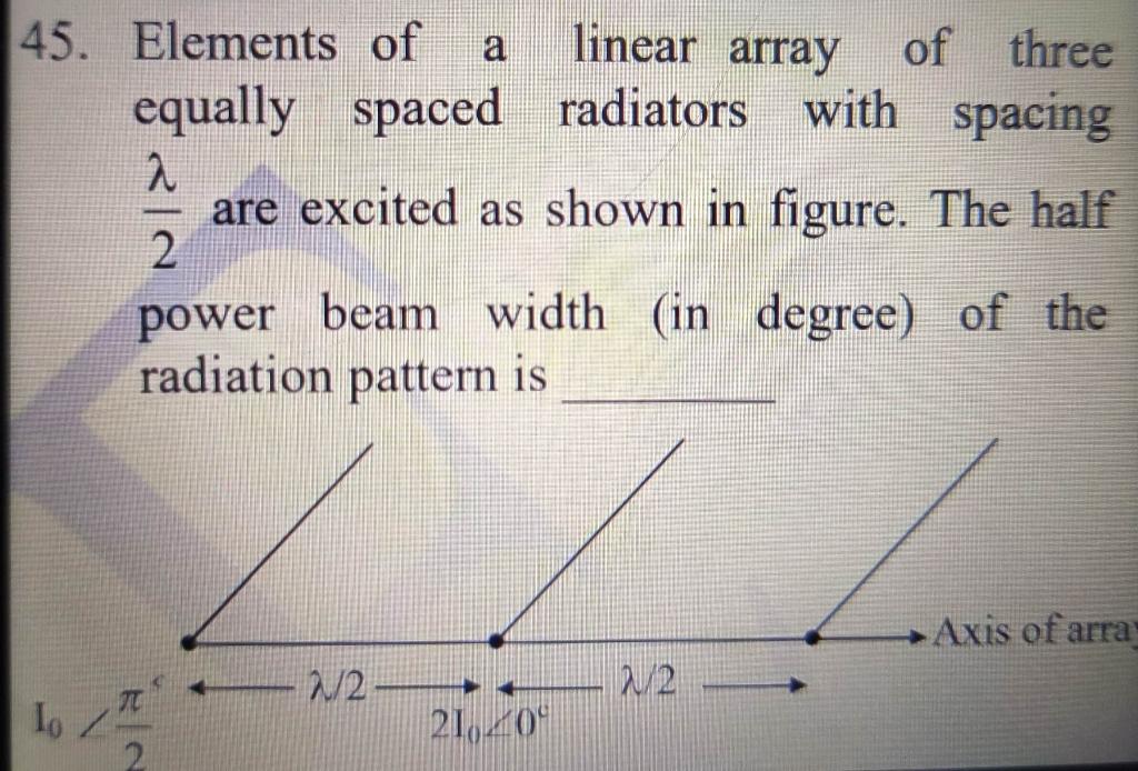 Solved a linear array 45. Elements of of three equally | Chegg.com