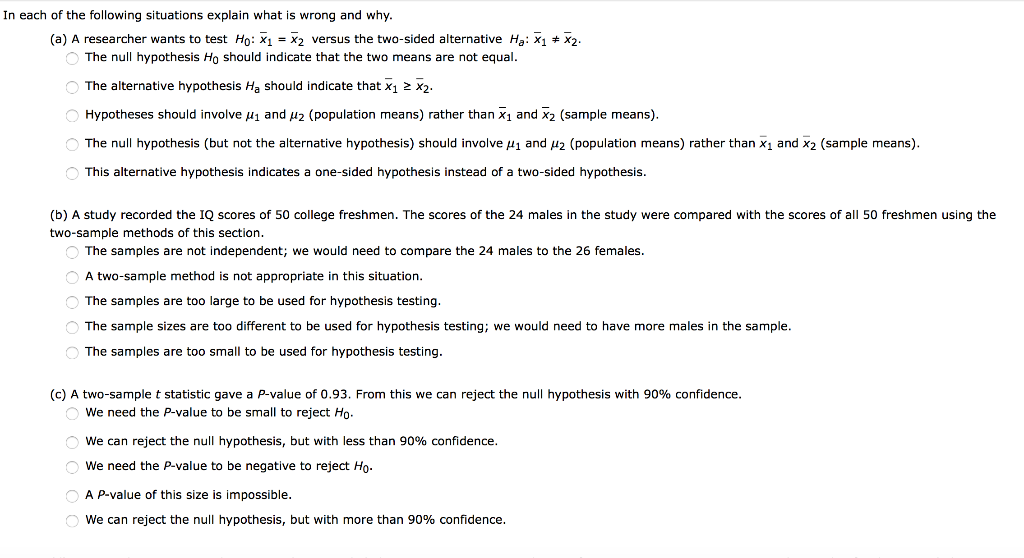 Solved In each of the following situations explain what is | Chegg.com