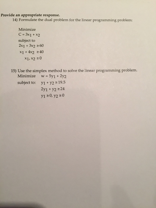 Solved Formulate the dual problem for the linear programming