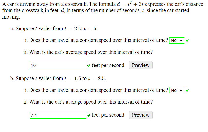 Solved A car is driving away from a crosswalk. The formula