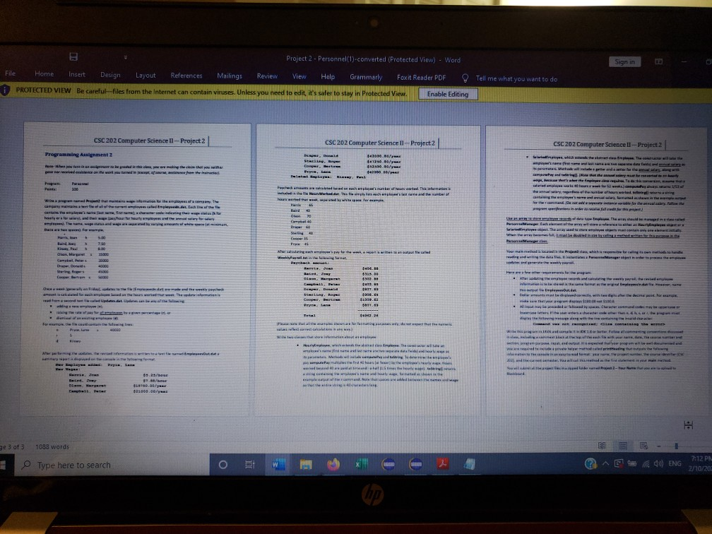 Abstract Class Employee Represents An E Chegg Com