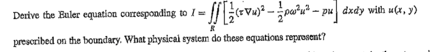 Solved Derive the Euler equation corresponding to | Chegg.com