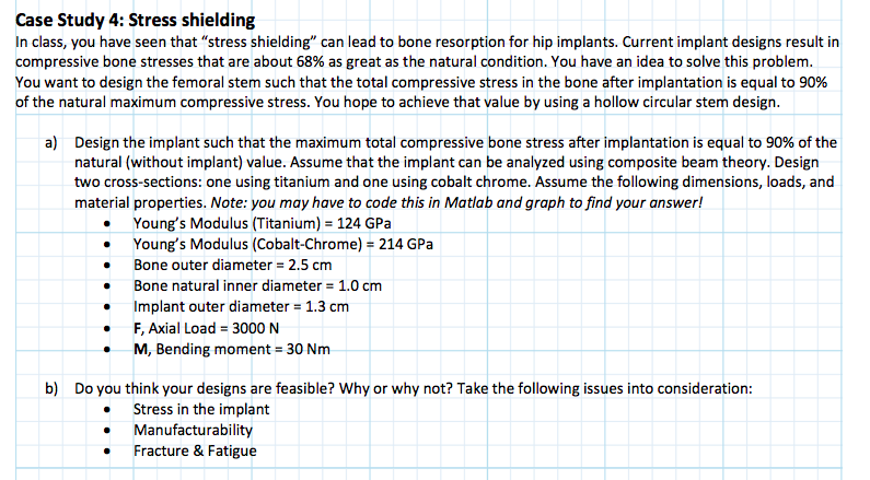 Case Study 4 Stress shielding In class you have Chegg com