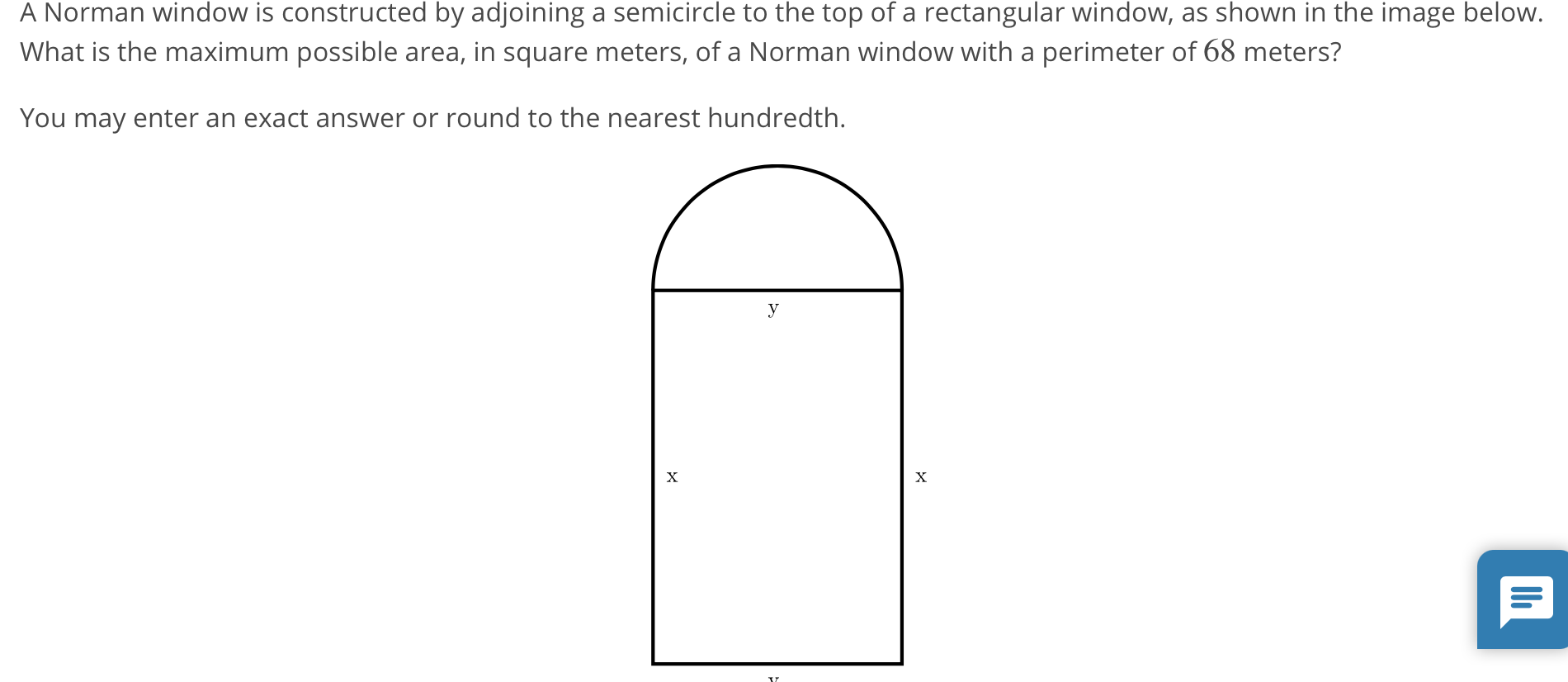 Solved A Norman window is constructed by adjoining a | Chegg.com