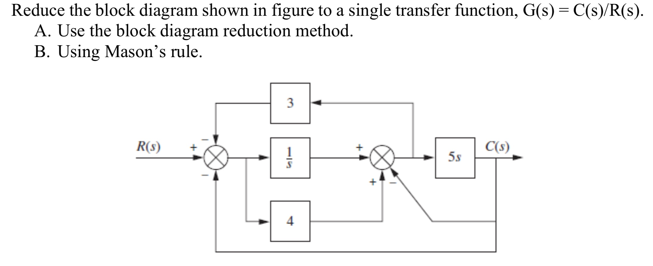 Solved Reduce The Block Diagram Shown In Figure To A Single | Chegg.com