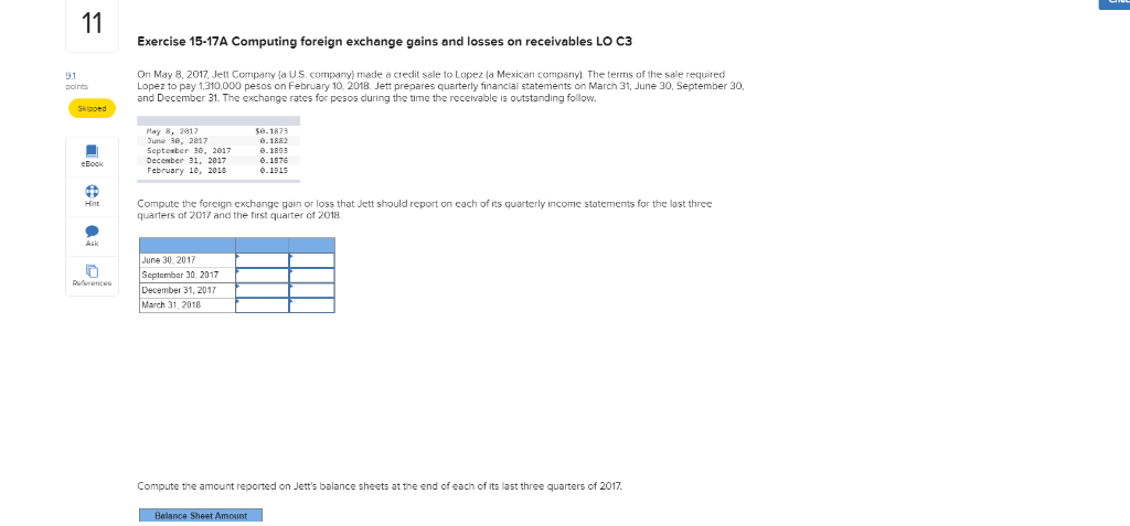 Solved Exercise 15 17a Computing Foreign Exchange Gains A - 