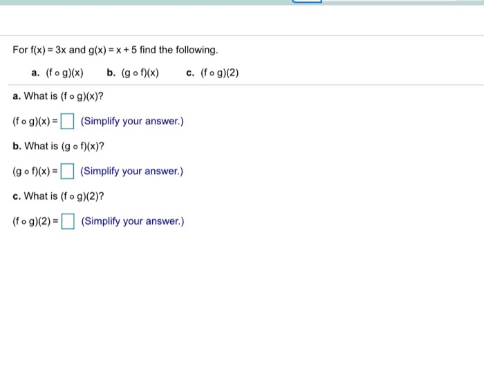 Solved For F x 3x And G x X 5 Find The Following B Chegg solved-for-f-x-3x-and-g-x-x-5-find-the-following-b-chegg