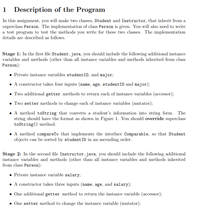 Solved 1 Description of the Program In this assignment, you | Chegg.com