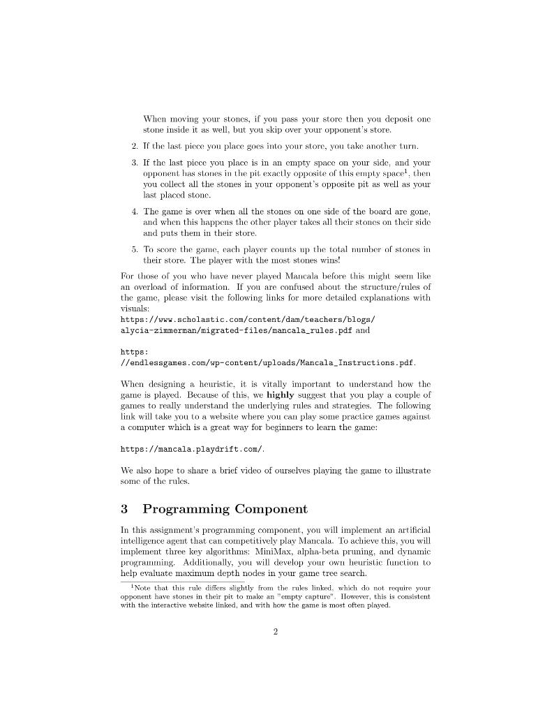 1 Summary Develop A Competitive Ai For The Game Chegg Com