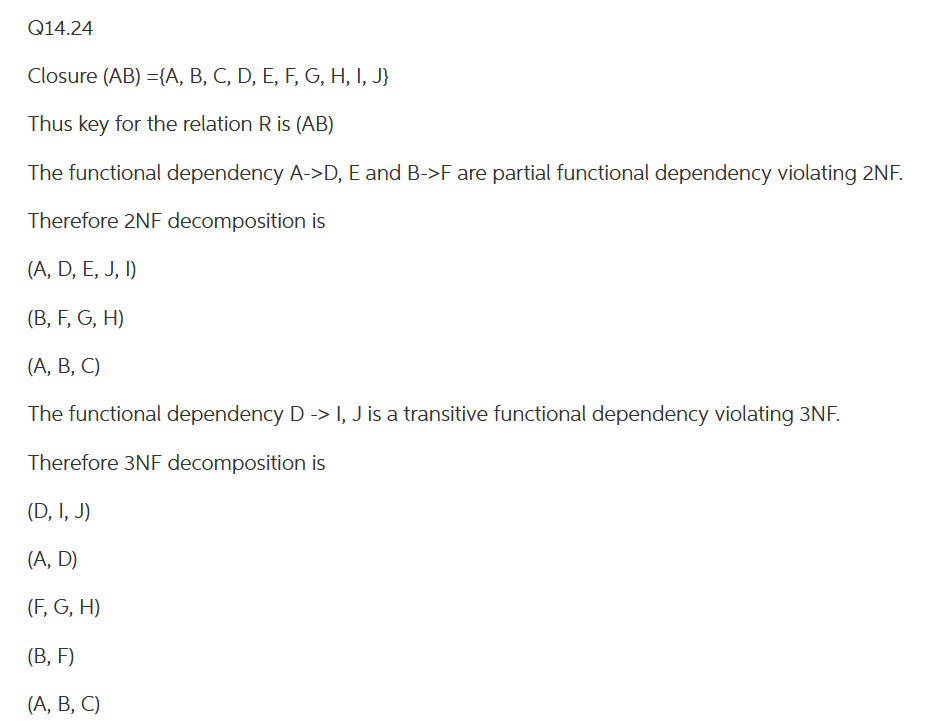 Solved 1424 Consider The Universal Relation R A B C 4827