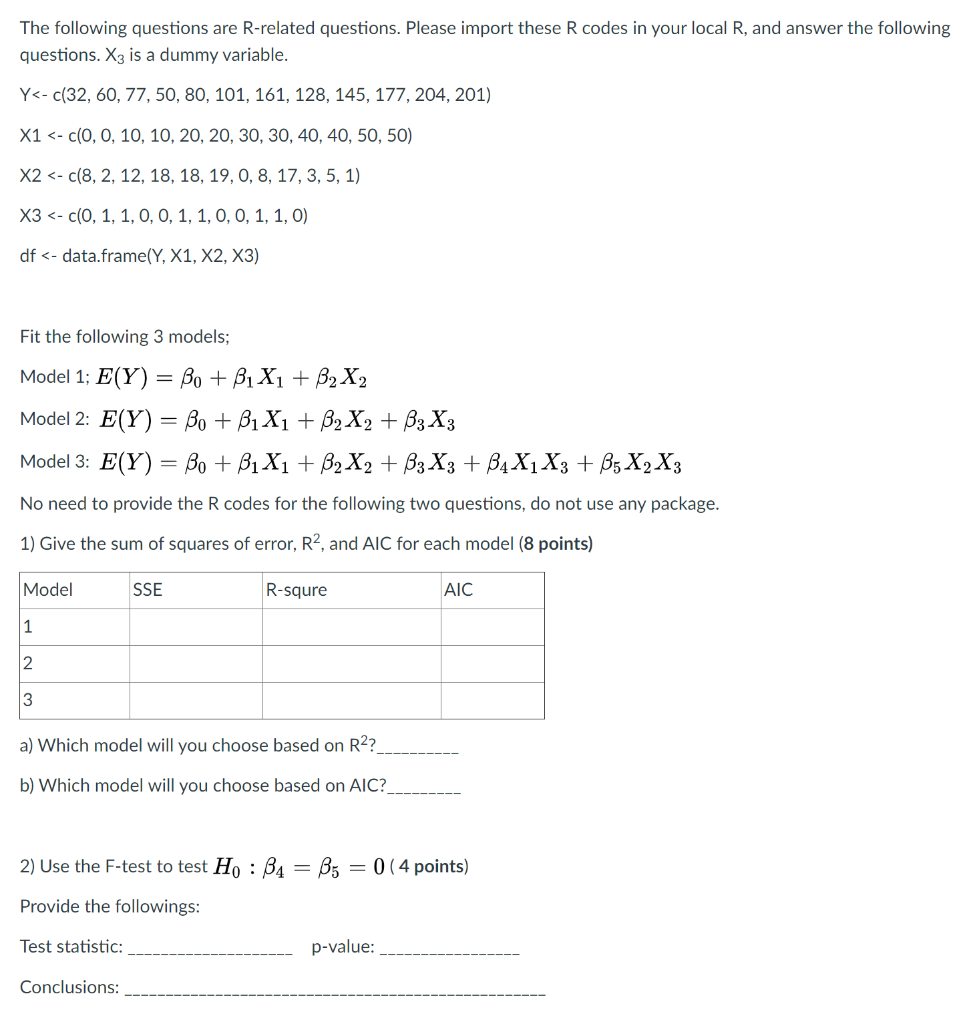 Solved The following questions are R-related questions. | Chegg.com