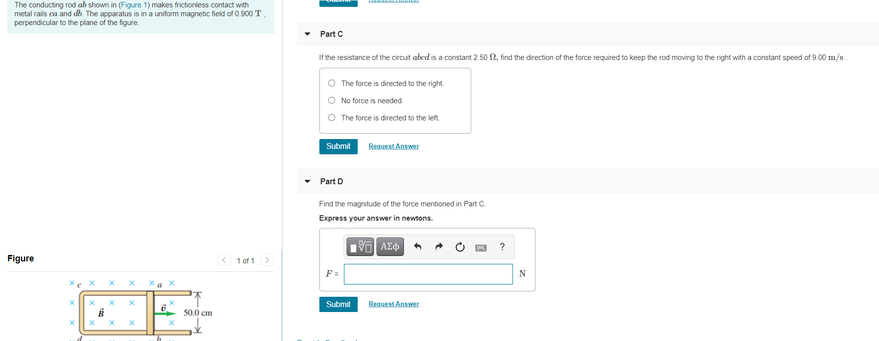 Solved The Conducting Rod Ab Shown In (figure 1) Makes 