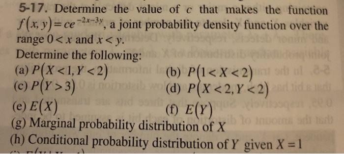 Solved 5 17 Determine The Value Of C That Makes The 