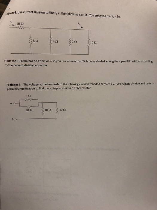Solved 16. Use current division to find i in the following | Chegg.com