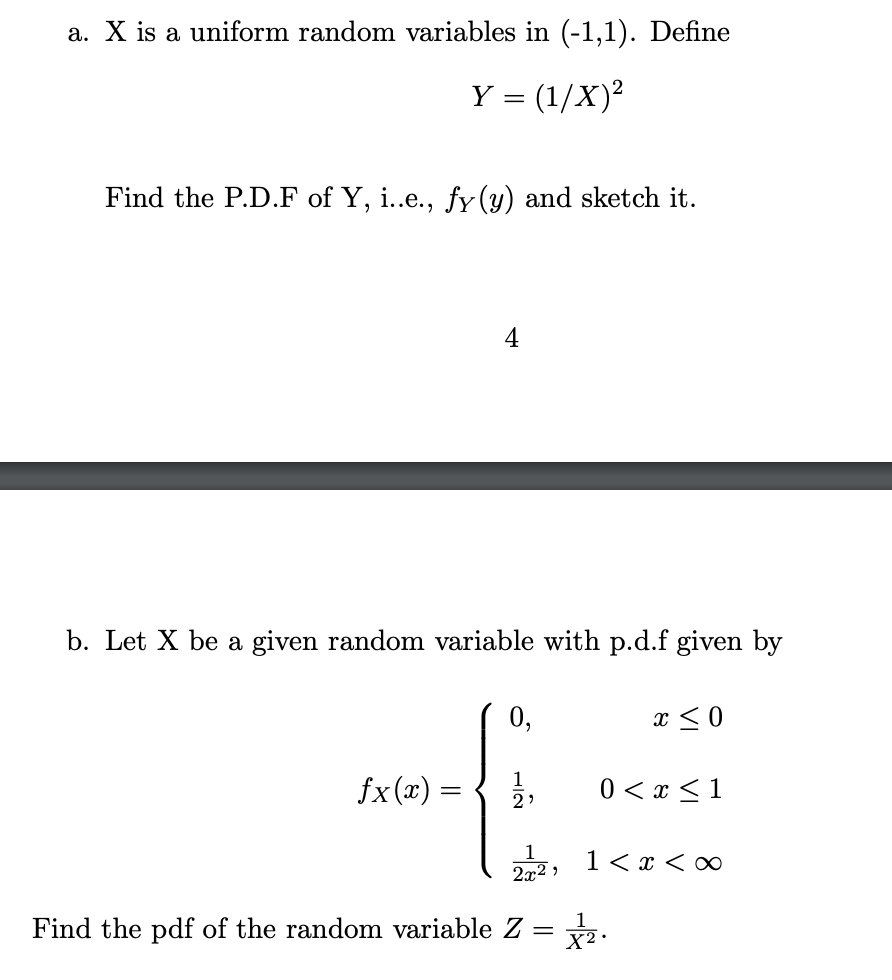 Solved A X Is A Uniform Random Variables In 1 1 Defi Chegg Com
