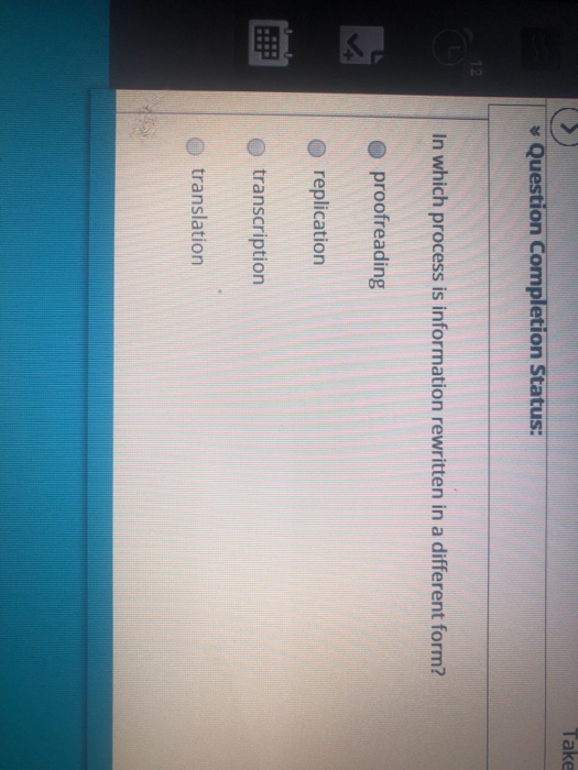 Solved Take Question Completion Status: In which process is | Chegg.com