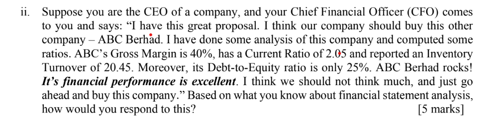 Solved Suppose you are the CEO of a company, and your Chief | Chegg.com