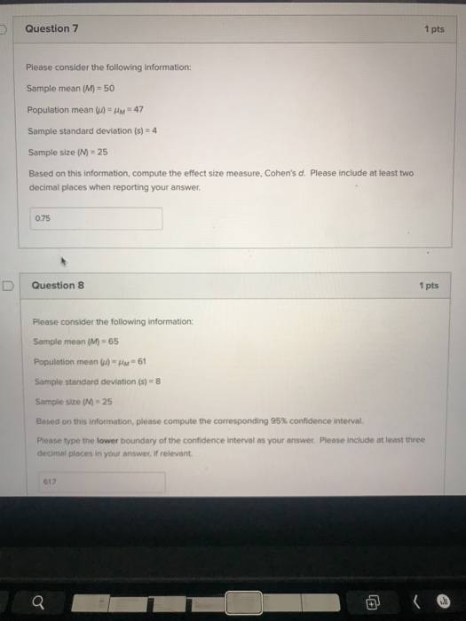 Solved Question 7 1 pts Please consider the following | Chegg.com