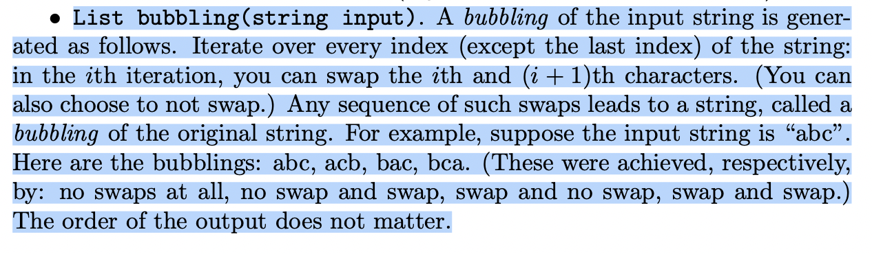 Solved c++List bubbling(string input). A bubbling of the | Chegg.com