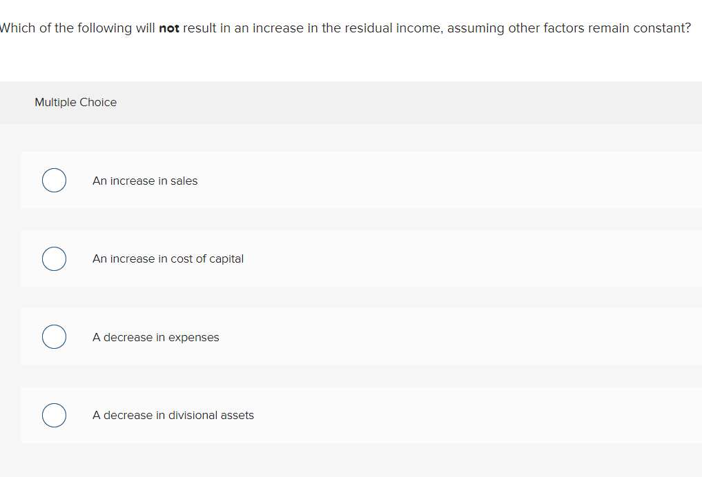 Solved Which of the following will not result in an increase | Chegg.com