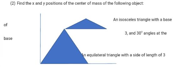 Solved (2) Find the x and y positions of the center of mass | Chegg.com