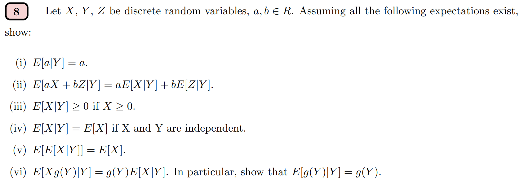 Solved 8 Let X Y Z Be Discrete Random Variables A B Chegg Com