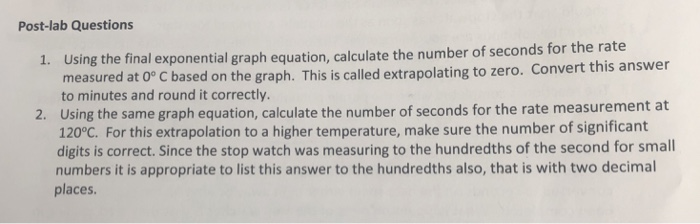 Solved Post-lab Questions ing the final exponential graph | Chegg.com