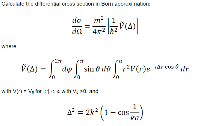 Solved Calculate the differential cross section in Born | Chegg.com