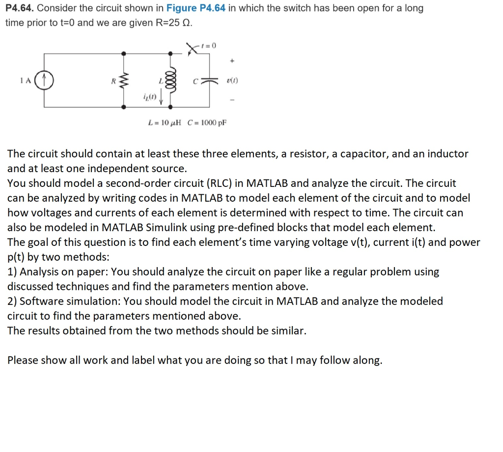Solved P4.64. Consider the circuit shown in Figure P4.64 in | Chegg.com