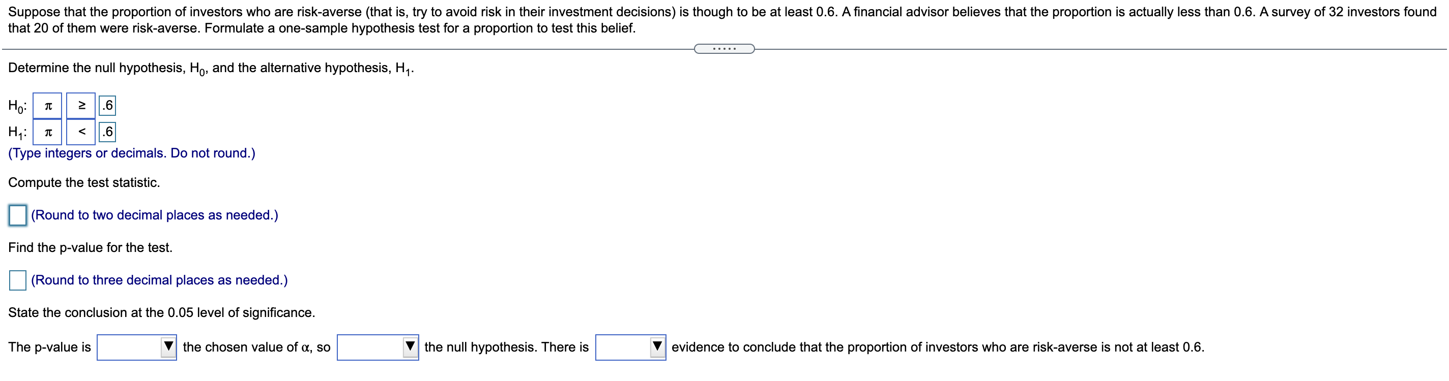 Solved Suppose that the proportion of investors who are | Chegg.com