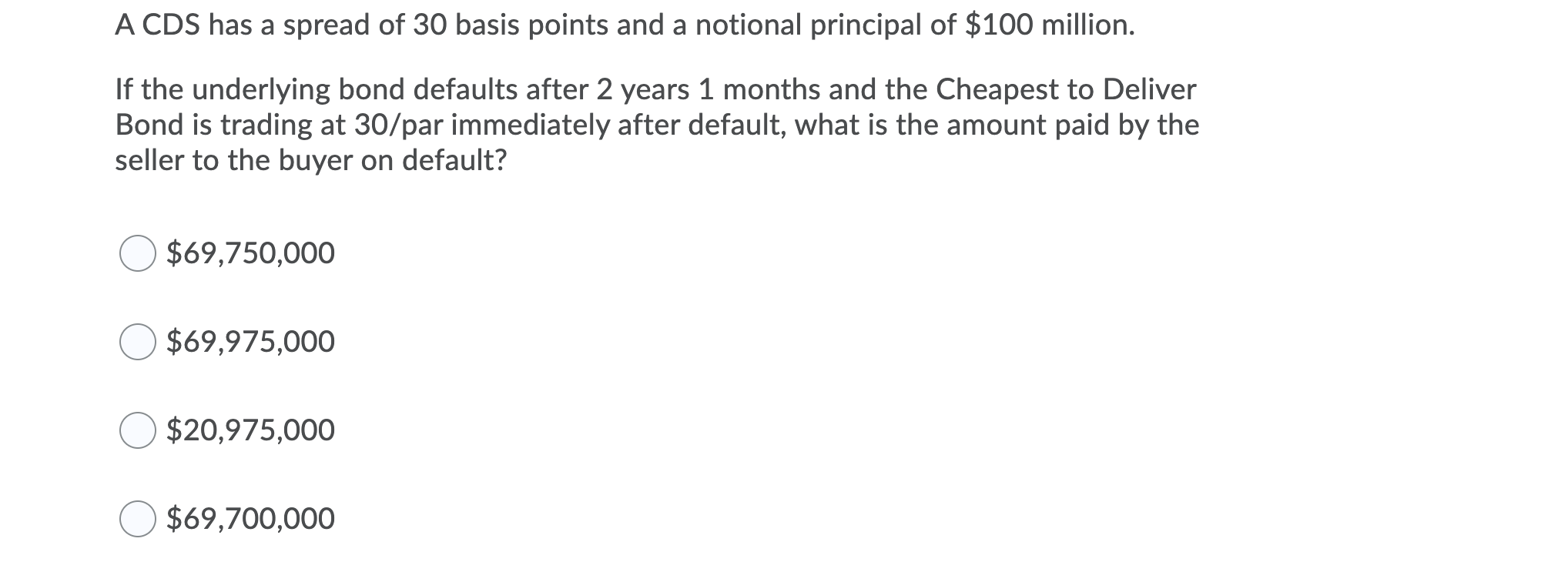 Solved A CDS has a spread of 30 basis points and a notional