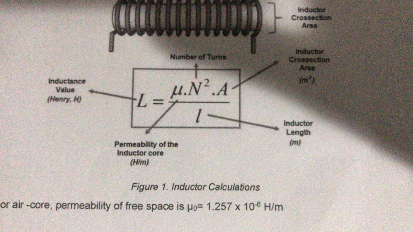 Solved } Inductor Crossection Area Number of Turns inductor