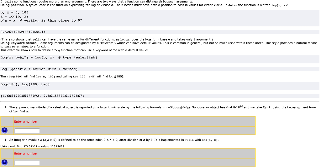 Solved In Julia some functions require more than one
