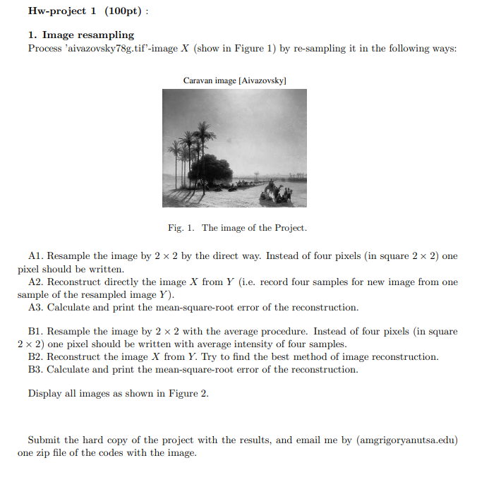 Solved Hw-project 1 (100pt): 1. Image resampling Process | Chegg.com