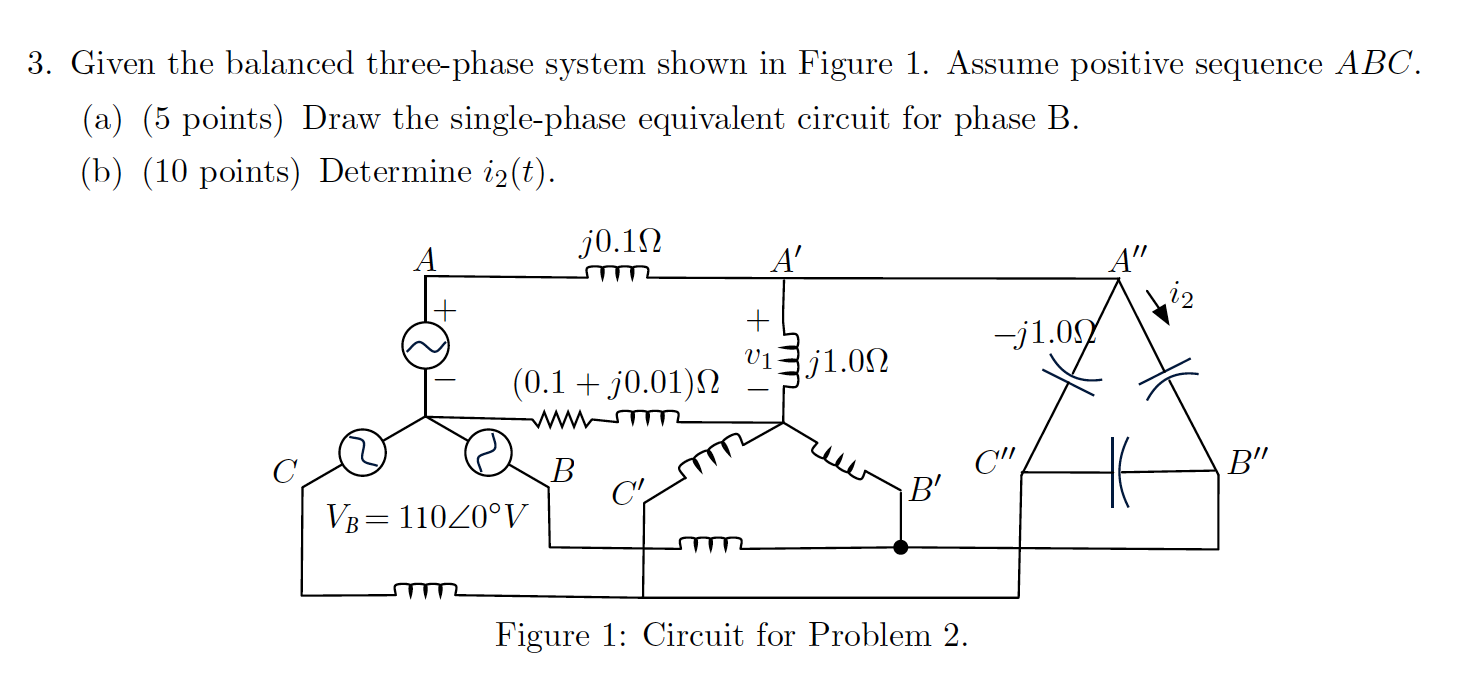 Solved 3. Given the balanced three-phase system shown in | Chegg.com