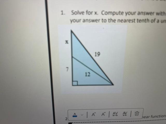 Solved 1. Solve for x. Compute your answer with exact values | Chegg.com