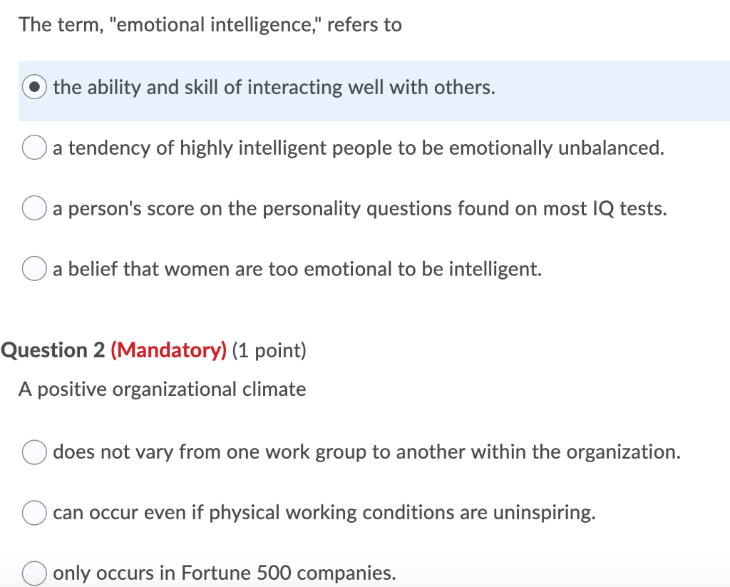 Solved The Term, "emotional Intelligence," Refers To The | Chegg.com