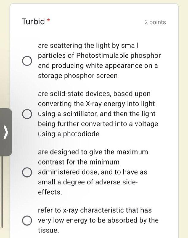 Solved Turbid * 2 points are scattering the light by small