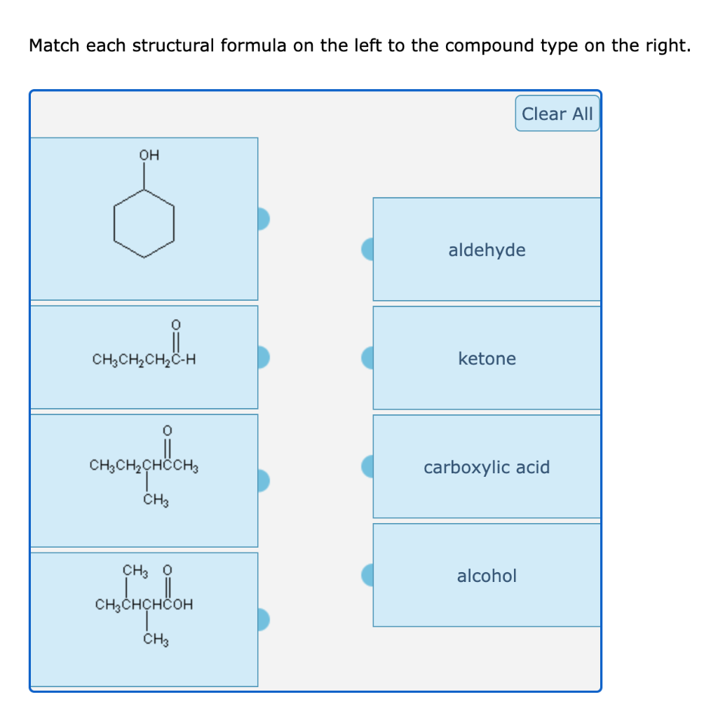 Solved Match each structural formula on the left to the | Chegg.com