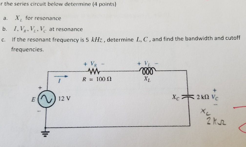 Solved R The Series Circuit Below Determine 4 Points A Chegg Com