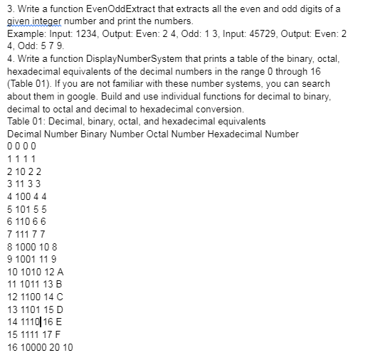 Solved 3. Write a function EvenOddExtract that extracts all | Chegg.com