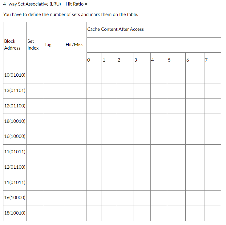 Solved Problem 5 (15 pts) Given the following block access | Chegg.com