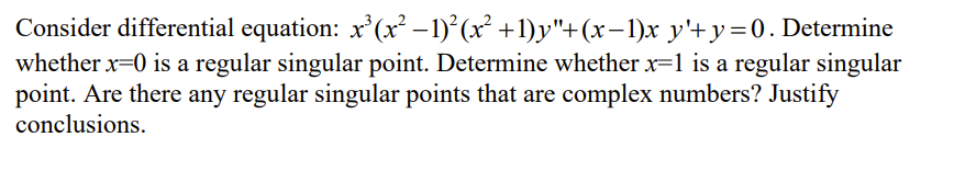 Solved Consider Differential Equation: | Chegg.com