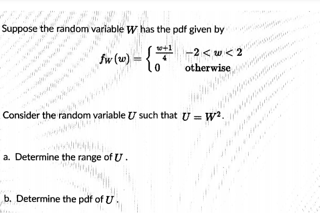 Solved Suppose the random variable W has the pdf given by | Chegg.com