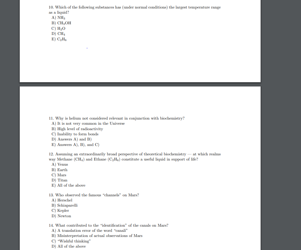 Solved 10 Which Of The Following Substances Has Under N Chegg Com