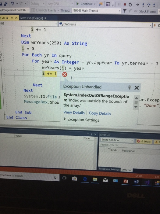 Solved This error keeps popping up and my new file isn’t | Chegg.com
